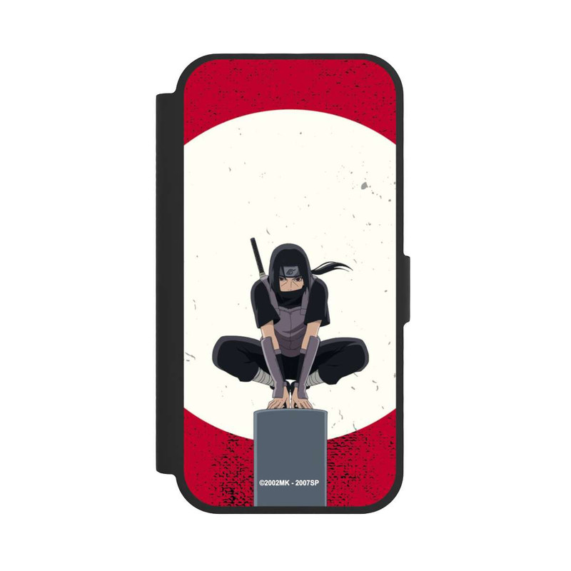 iPhone 17 NIVOflip Symbole Itachi Uchiha fond rouge