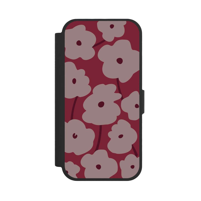 iPhone 17 NIVOflip Minimalistische Blumen Bordeaux