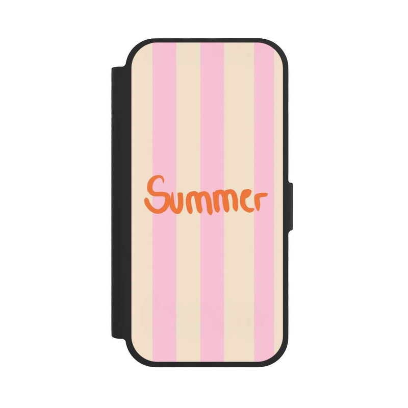 iPhone 17 NIVOflip Summer- Rosa und Orange Streifen Hintergrund