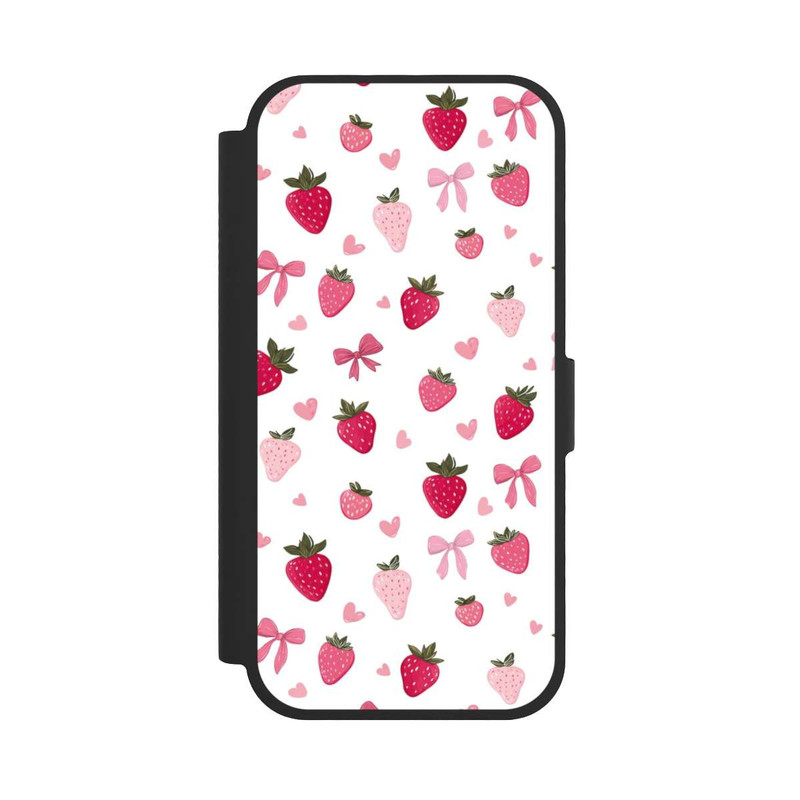 iPhone 17 NIVOflip Strawberry Ribbon Pattern Pink