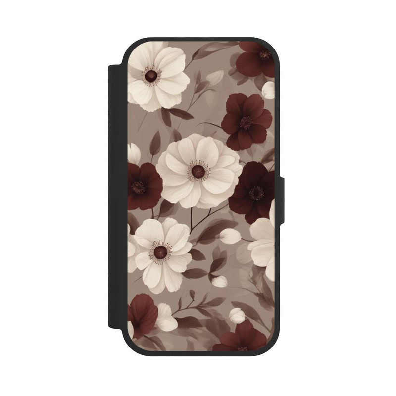 iPhone 17 NIVOflip Negative Flower Bordeaux White with AI