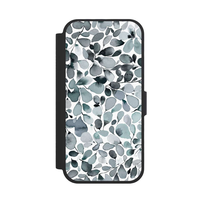iPhone 17 NIVOflip Eukalyptus Aquarell Blätter Grau