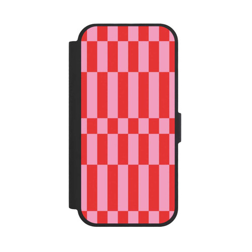  NIVOflip Checked Abstract Bold Coral Red and Pink Color Block
