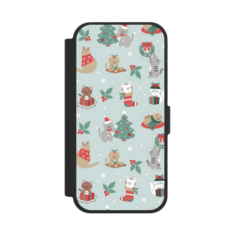 iPhone 17 NIVOflip festliche Katzen im Winterwunderland