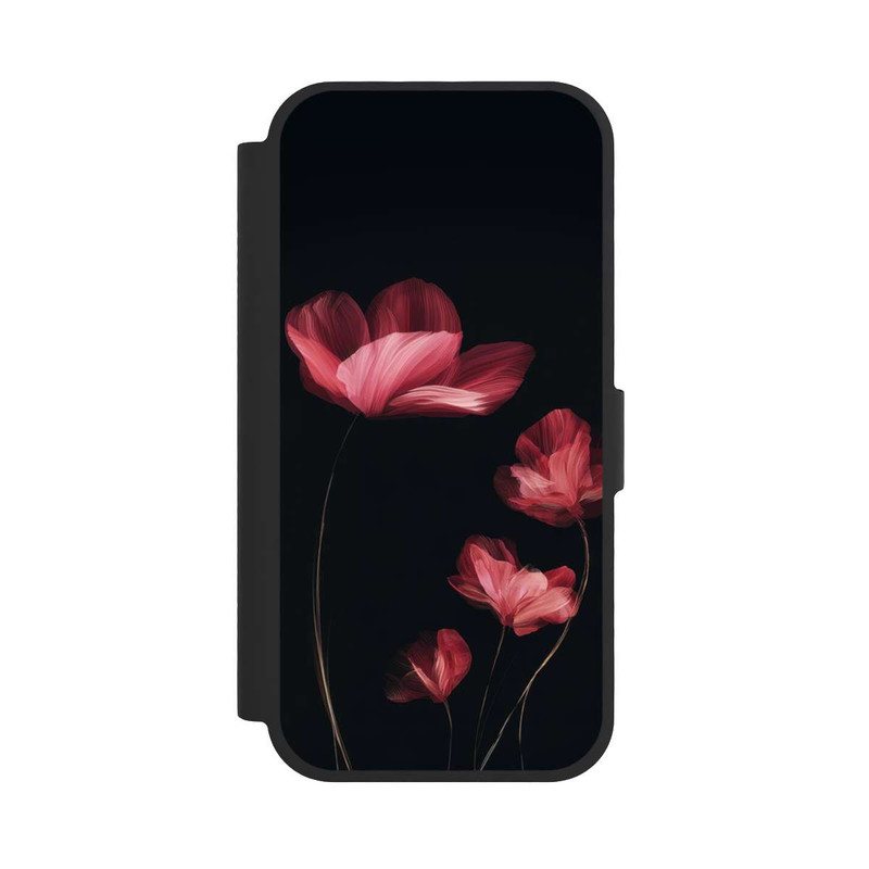 iPhone 17 NIVOflip Fleurs Bordeaux Noires