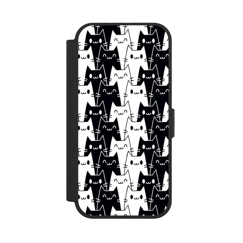 iPhone 17 NIVOflip Papier Peint Chat Noir Blanc