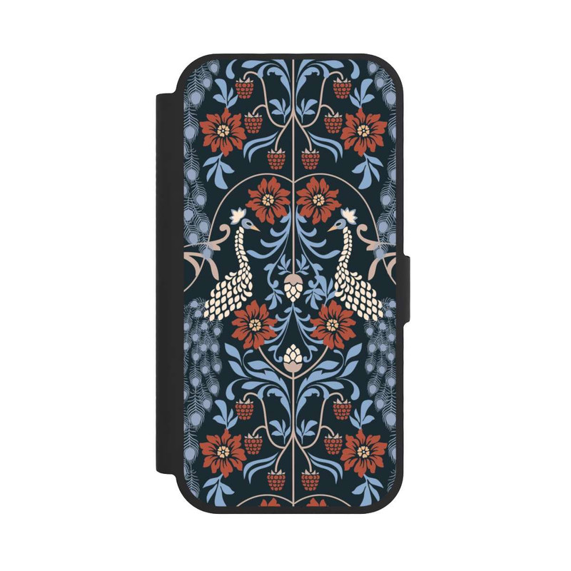 iPhone 17 NIVOflip Vintage Peacock Garden Arts and Crafts Floral Dark