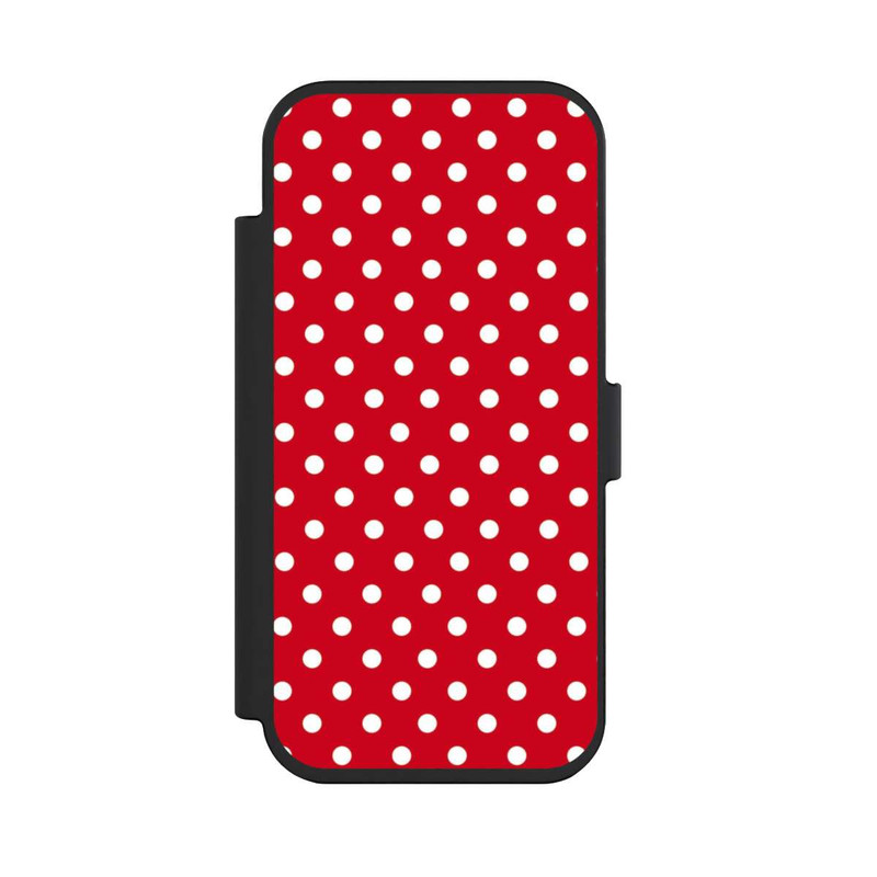 iPhone Air NIVOflip Polka Dots Dunkelrot und Weiß