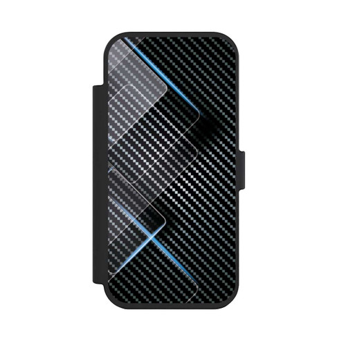 Apple iPhone Air NIVOflip Blaue Linien auf Karbon