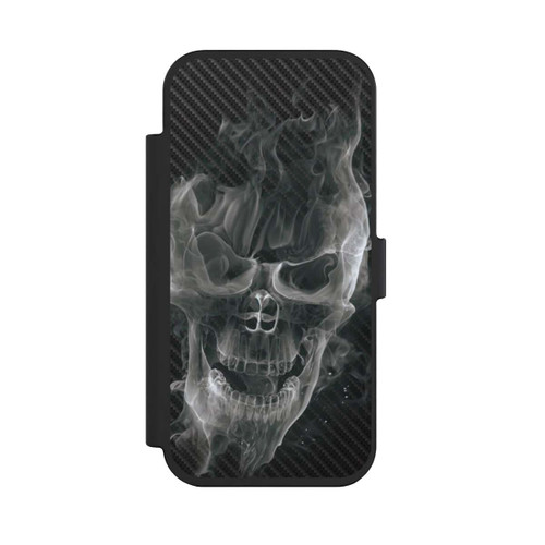 Apple iPhone Air NIVOflip rauchender Totenkopf Carbon