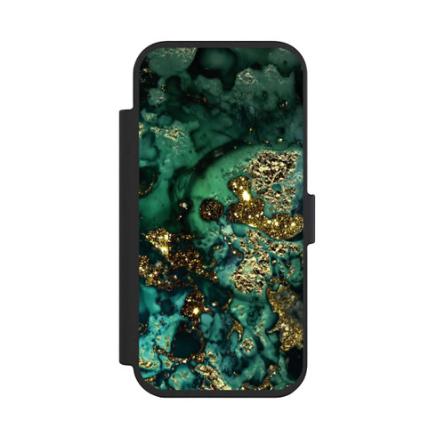 Apple iPhone Air NIVOflip Cyan Glitter Marble Look