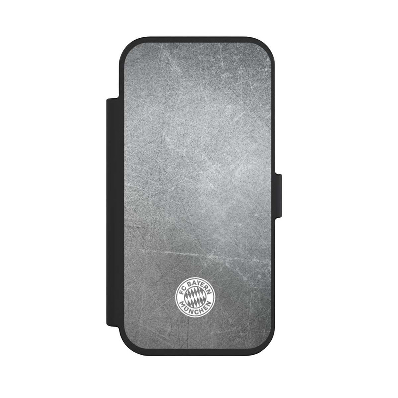 iPhone Air NIVOflip Klassisches FCB Logo Klein - Weiß auf Metalllook