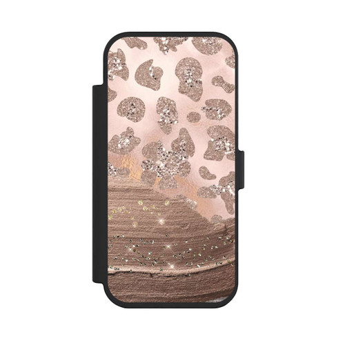 Apple iPhone Air NIVOflip Silberner Leoparden Glitzerlook