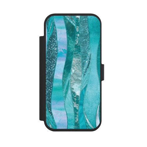 Apple iPhone Air NIVOflip Look pailleté glamour bleu