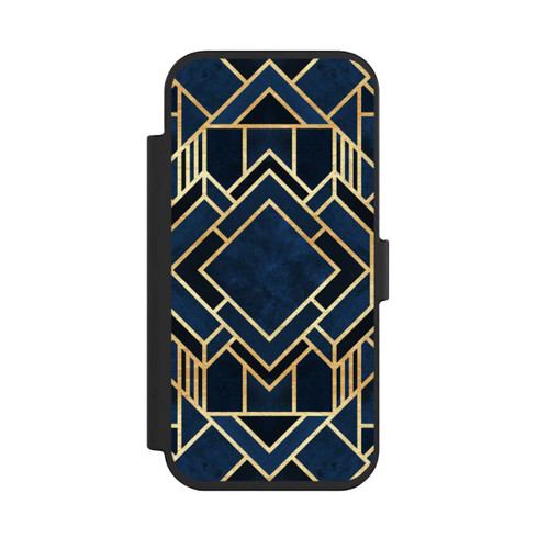 Apple iPhone Air NIVOflip Kunst Deko Blau Golddruck
