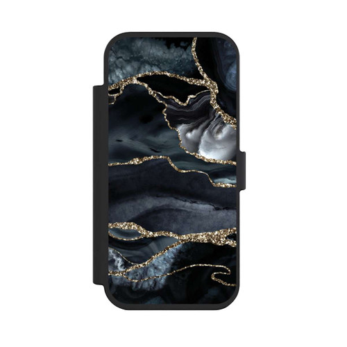 Apple iPhone Air NIVOflip Dunkler Marmor Gold Glitzerlook
