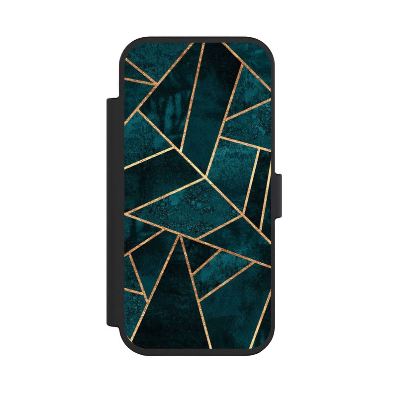 iPhone Air NIVOflip Tief Blaugrün Stein Gold Druck