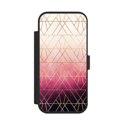 Apple iPhone Air NIVOflip Pink Ombre Dreiecke Golddruck