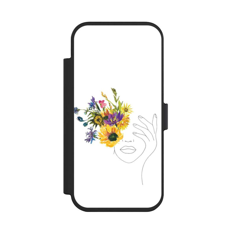 iPhone Air NIVOflip Line Art Frau Sonnenblumen