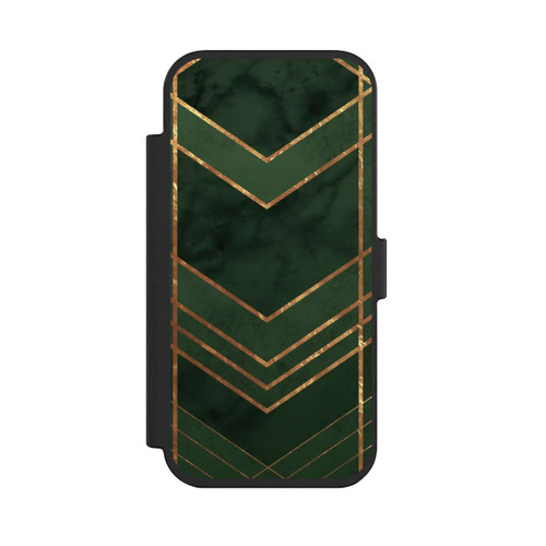Apple iPhone Air NIVOflip Dark Green Pattern Golden Stripes