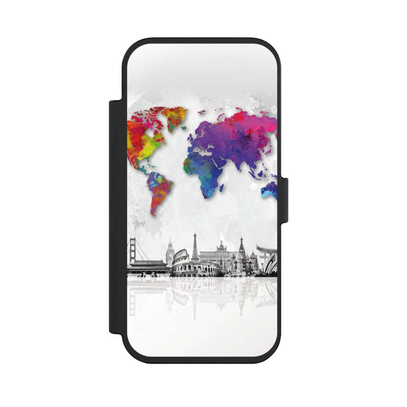 iPhone Air NIVOflip Weltkarte mit Skyline