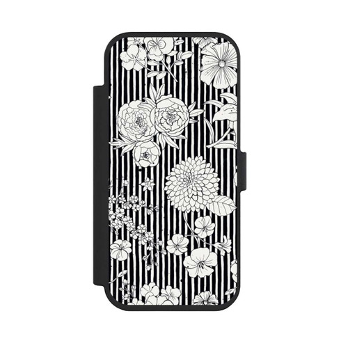 Apple iPhone Air NIVOflip Fleurs et rayures noir et blanc