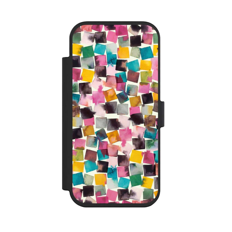 iPhone Air NIVOflip Aquarell geometrische Plaids rosa