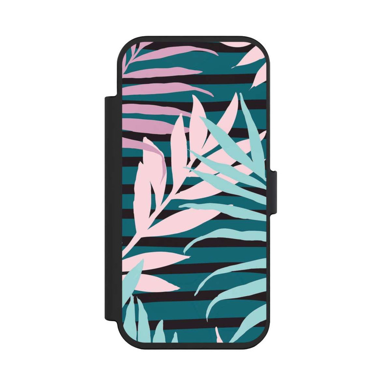 iPhone Air NIVOflip Pastell-Dschungelblätter rosa blaugrün