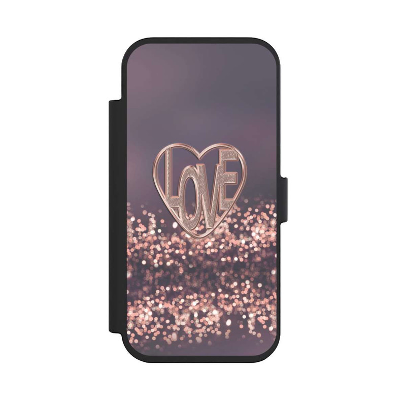 iPhone Air NIVOflip LOVE Glitzerrosa
