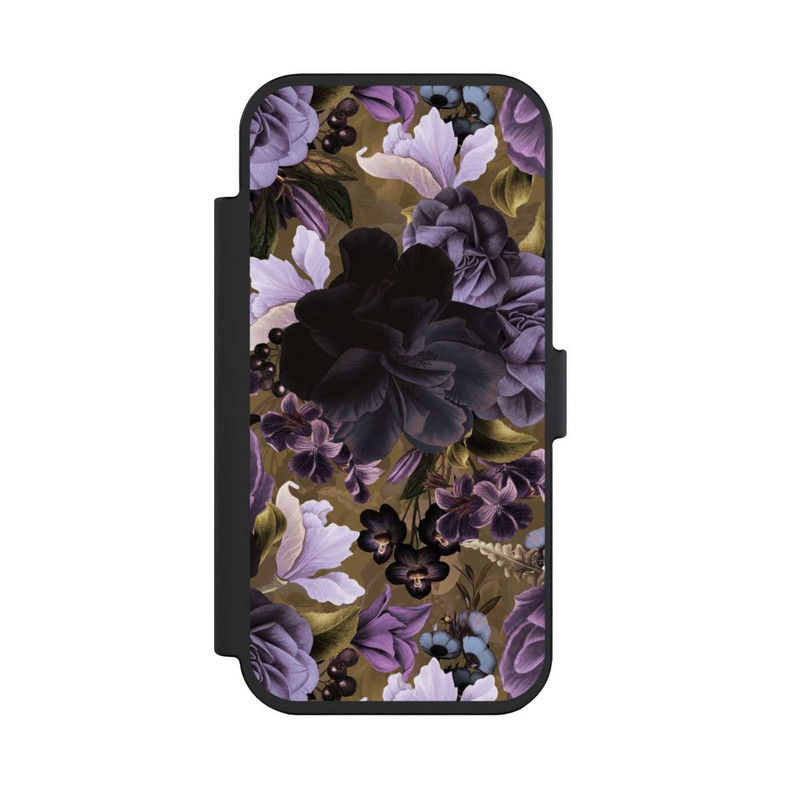 iPhone Air NIVOflip Fleurs vintage violettes et dorées