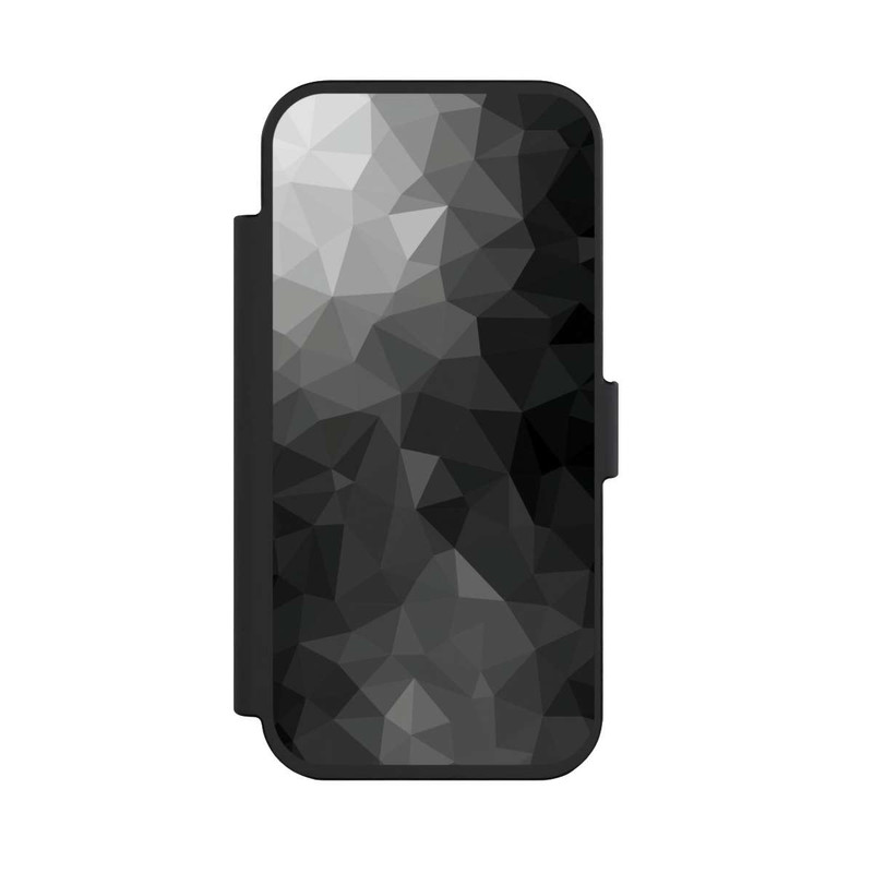 iPhone Air NIVOflip Polygonales Mosaik Schwarz/Weiß