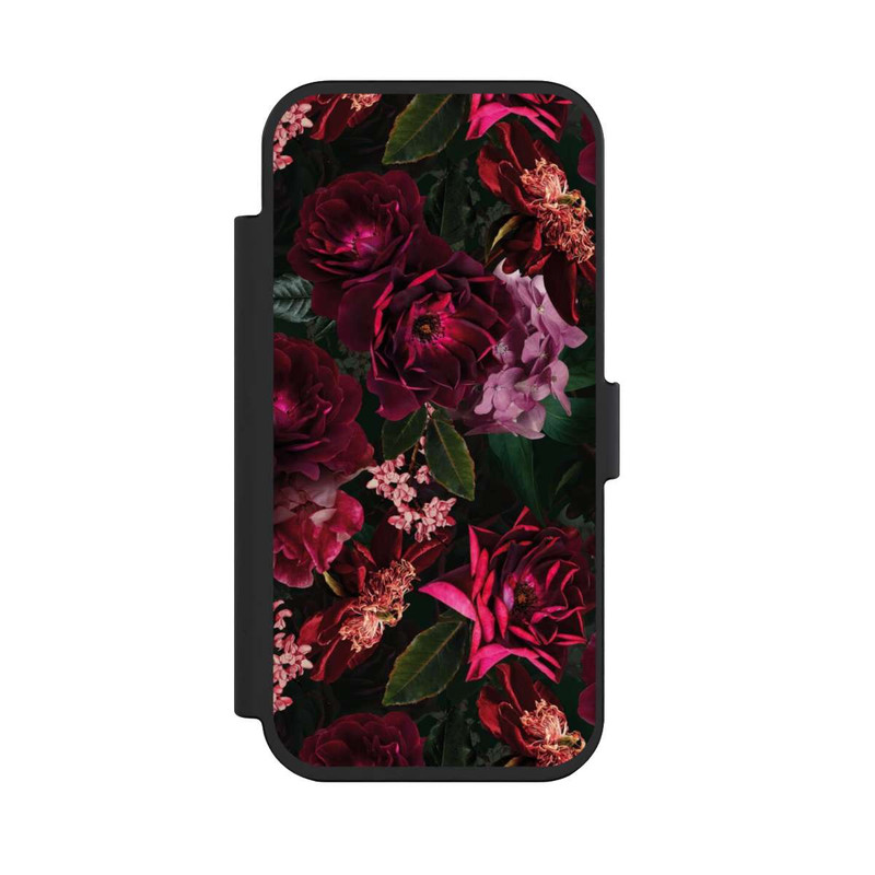 iPhone Air NIVOflip Dunkelrote und rosa Blüten