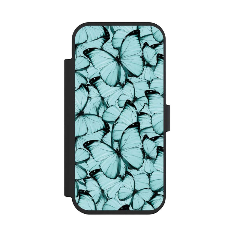 iPhone Air NIVOflip Teal Schmetterlinge