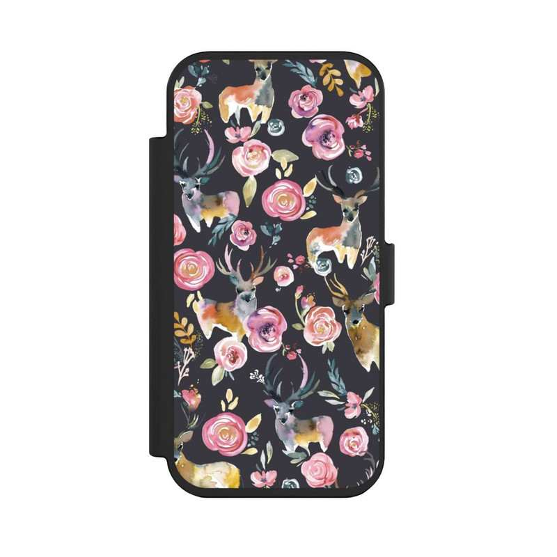 iPhone Air NIVOflip Cerfs et fleurs Anthracite