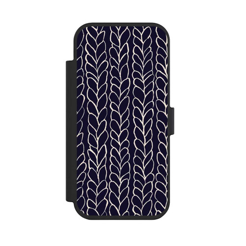 Apple iPhone Air NIVOflip Wool Braids Drawings Navy