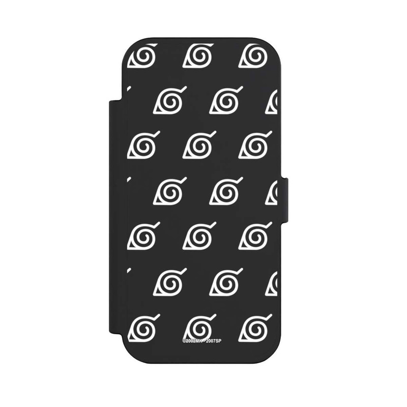 iPhone Air NIVOflip Weißes Konoha-Muster Transparent