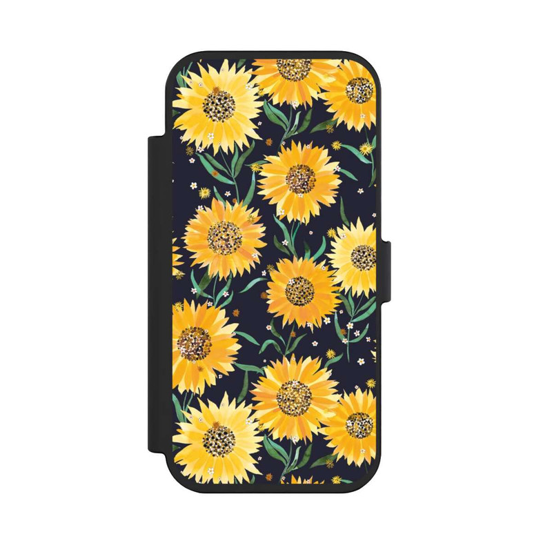 iPhone Air NIVOflip Sonnenblumen schwarz