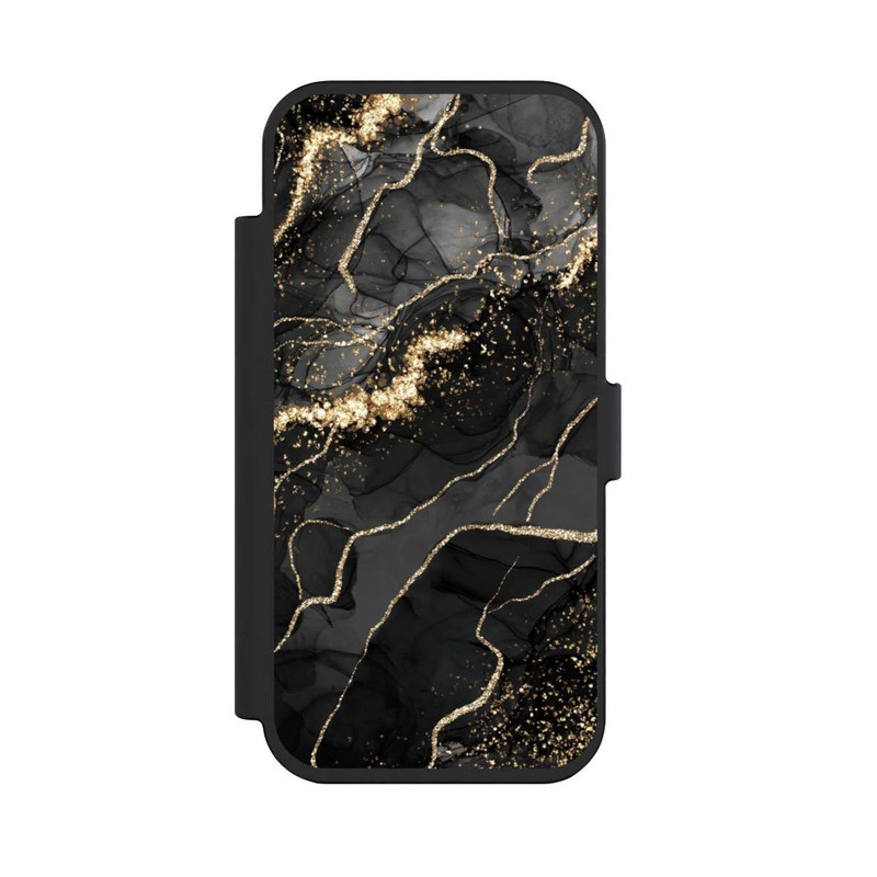 iPhone Air NIVOflip Look Spirales de Marbre Sombre & Or