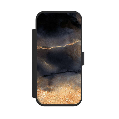 Apple iPhone Air NIVOflip Look Marbre Noir &amp; Poussière d'Or