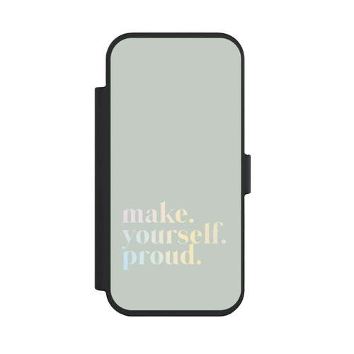Apple iPhone Air NIVOflip Make Yourself Proud Zitat-Minze und Farbverlauf