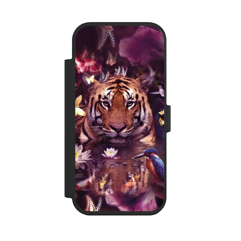 iPhone Air NIVOflip Tiger Blumenrahmen
