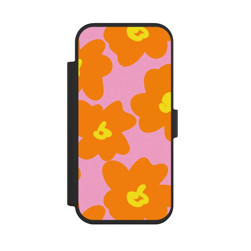 Apple iPhone Air NIVOflip Retro Blumenmuster Pink und Orange