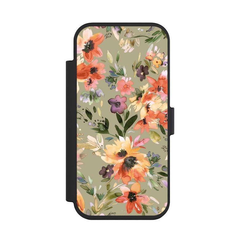 iPhone Air NIVOflip Malerische tropische Blumen Salbeigrün