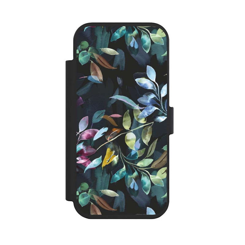 iPhone Air NIVOflip Mystische Aquarellblätter schwarz