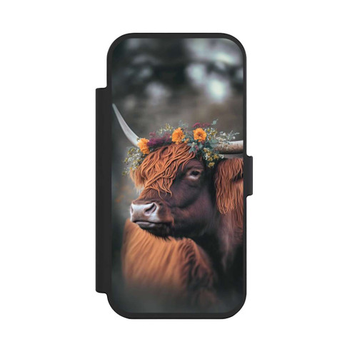 Apple iPhone Air NIVOflip Vache des Highlands avec des fleurs avec IA