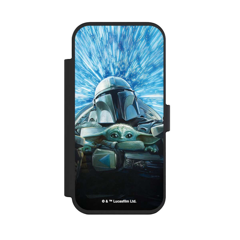 iPhone Air NIVOflip Grogu und Mando fliegen blau