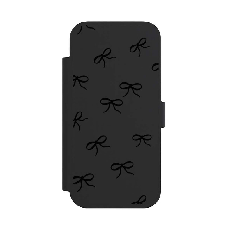 iPhone Air NIVOflip Schleifen Muster Schwarz Transparent
