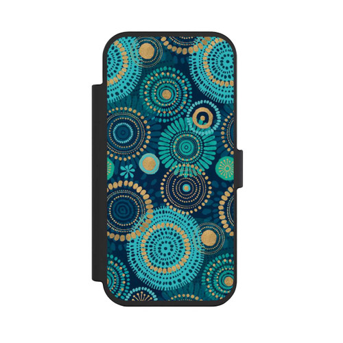Apple iPhone Air NIVOflip Blockprint India Teal Gold