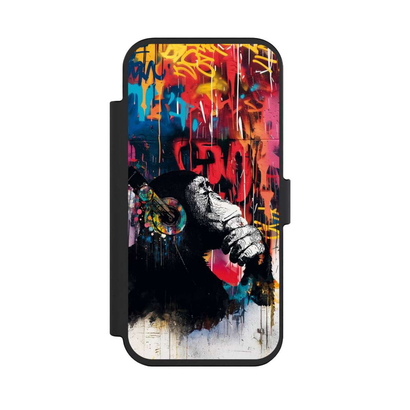 iPhone Air NIVOflip Affe Stereo Kopfhörer Graffiti Street Art Blau