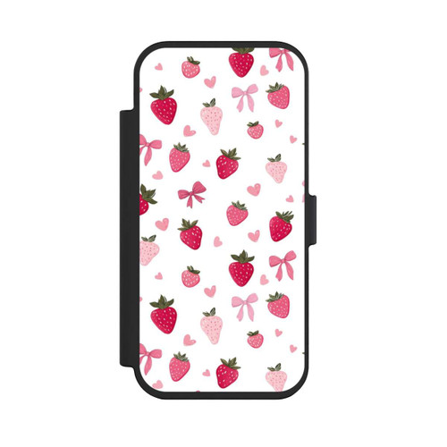 Apple iPhone Air NIVOflip Erdbeer Herz Schleifen Muster Pink